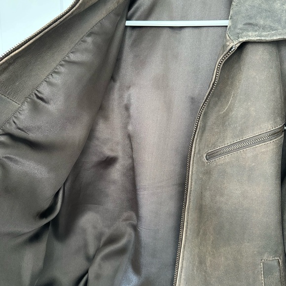 Quince Dark Olive Leather Jacket - Picture 5 of 7
